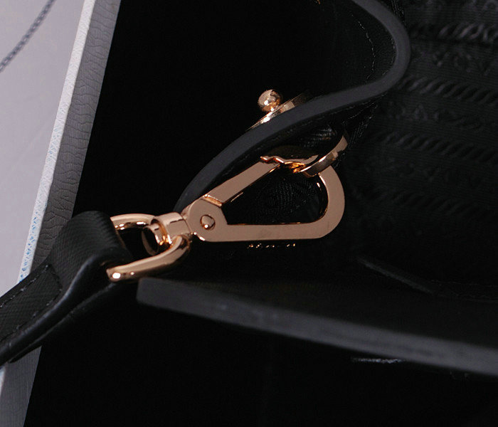 2014 Prada saffiano cuir leather tote bag BN2595 black - Click Image to Close